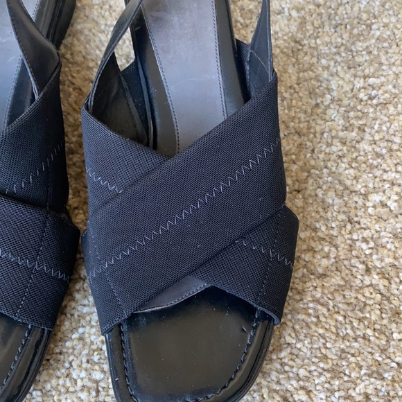 Women’s Nurture Black Peep-Toe Sandals - Picture 3 of 12